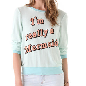 WILDFOX I'm Really a Mermaid Sweatshirt xs $108